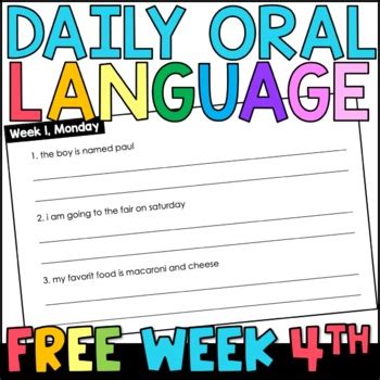 Daily Oral Language Dol Free Week Of 4th 4th Grade Daily Oral Language - 4th Grade Daily Oral Language