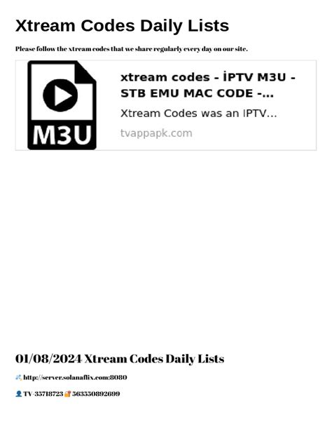 Daily Update Xtream Codes