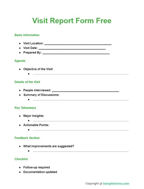 Daily Visit Report Format For Marketing Manager