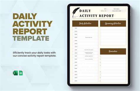 daily work activity report template