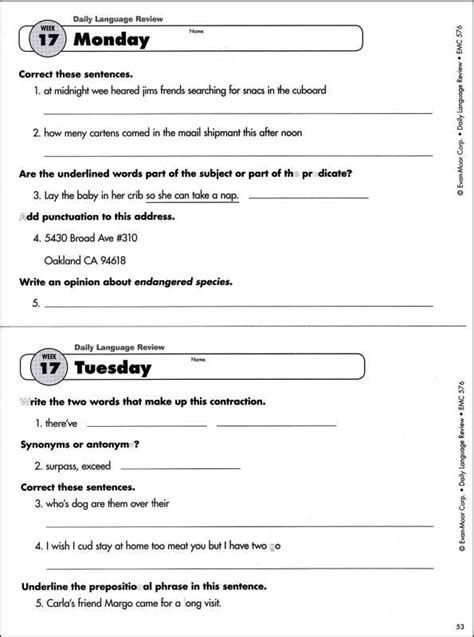 Read Daily Language Review Grade 6 Answer Key 