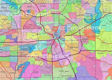 dallas texas zip code map