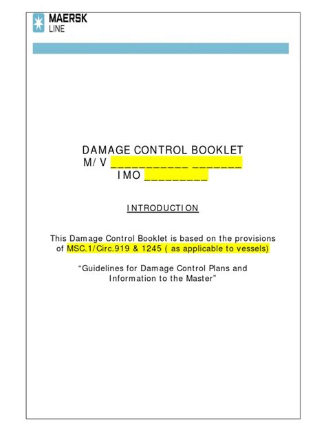 Damage Control Booklet Sample
