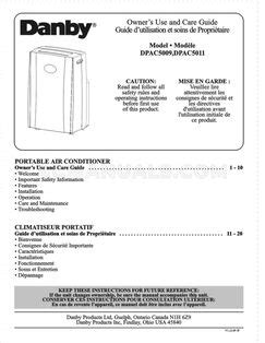 Full Download Danby Dpac5009 User Guide 