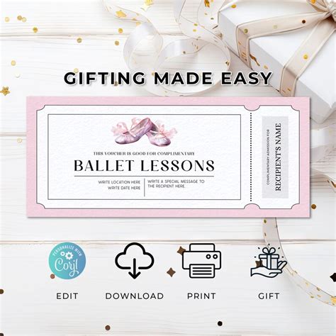 dance shoes gift certificate generic template