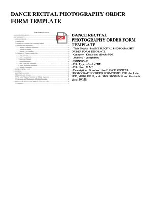 Full Download Dance Recital Photography Order Form Template 