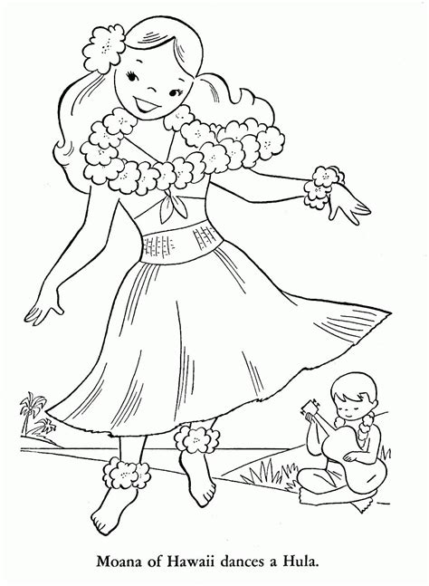 Dances A Hula Coloring Page Download Print Or Hula Dancer Coloring Page - Hula Dancer Coloring Page