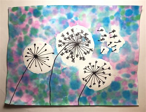 Dandelion Puffs 4th Grade Art With Mrs Filmore Art Lessons For 4th Grade - Art Lessons For 4th Grade
