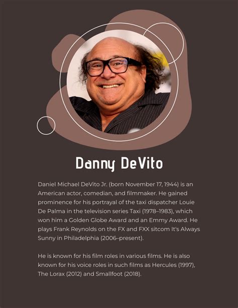 daniel j devito biography template