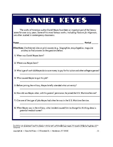 daniel keyes author biography templates