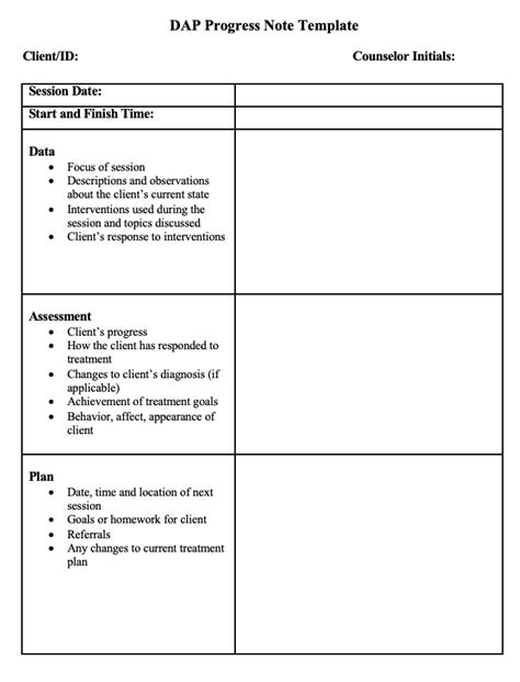Dap Progress Note Example
