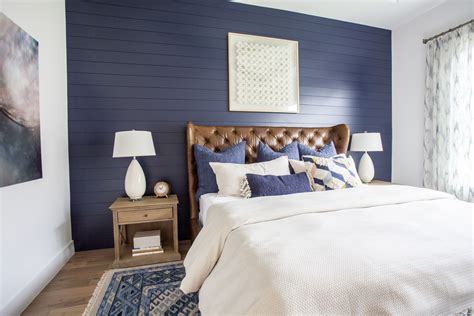 Dark Blue Accent Wall Bedroom