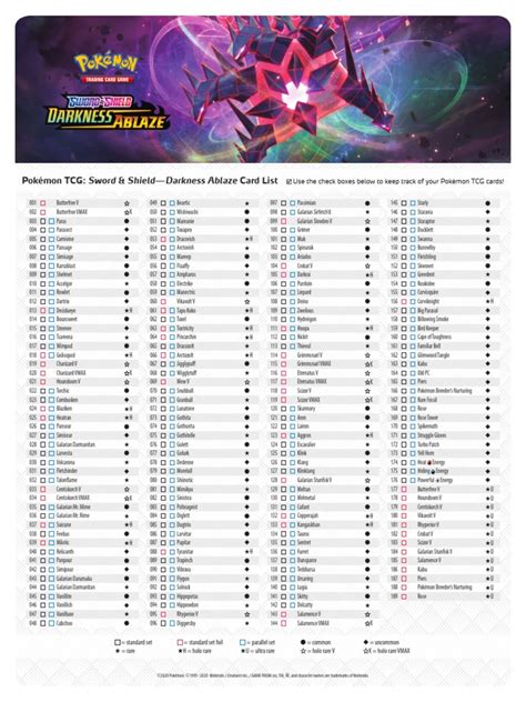 Darkness Ablaze Card List