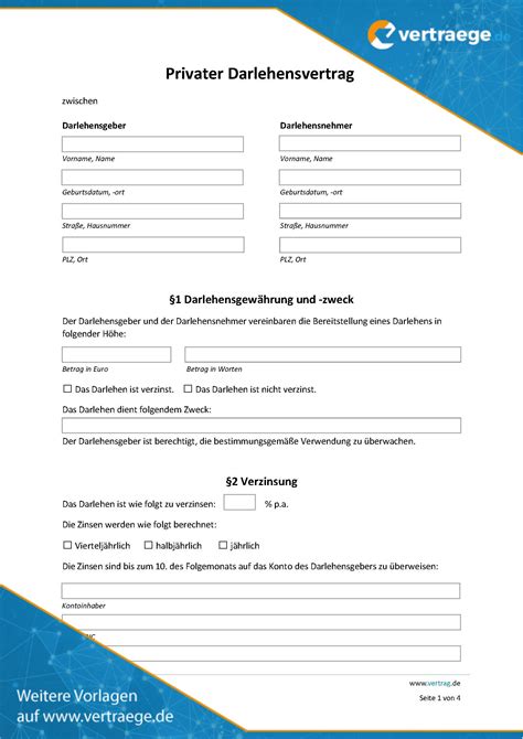 Darlehensvertrag Privat Pdf