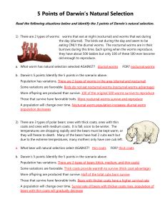 darwin natural selection answer sheet