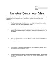 Darwinu0027s Dangerous Idea Video Worksheet By The Teach Darwin Dangerous Idea Worksheet Answers - Darwin Dangerous Idea Worksheet Answers