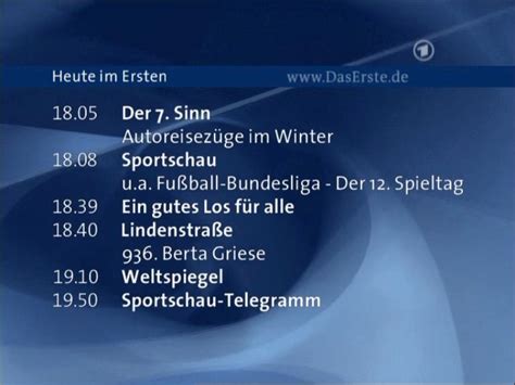 das erste programm heute abend