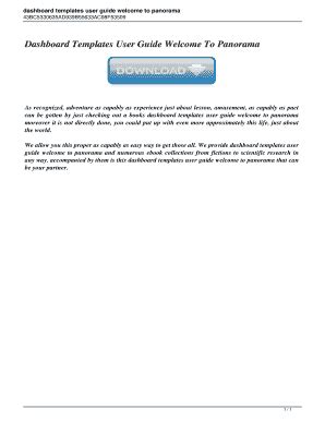 Full Download Dashboard Templates User Guide Welcome To Panorama 