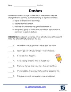 Dashes Worksheet With Answers   Literacy Using Dashes Worksheet Primaryleap Co Uk - Dashes Worksheet With Answers