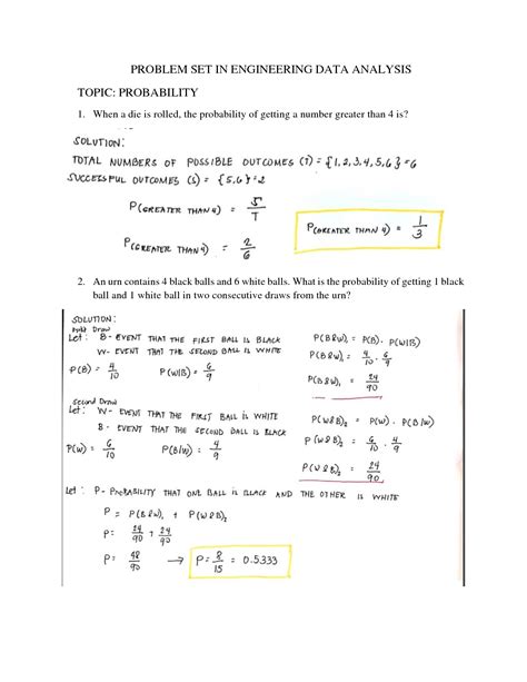 data analysis and probability answers