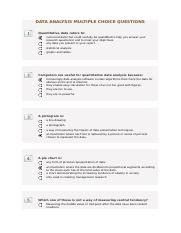 data analysis multiple choice questions