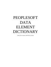 Data Dictionary In Peoplesoft