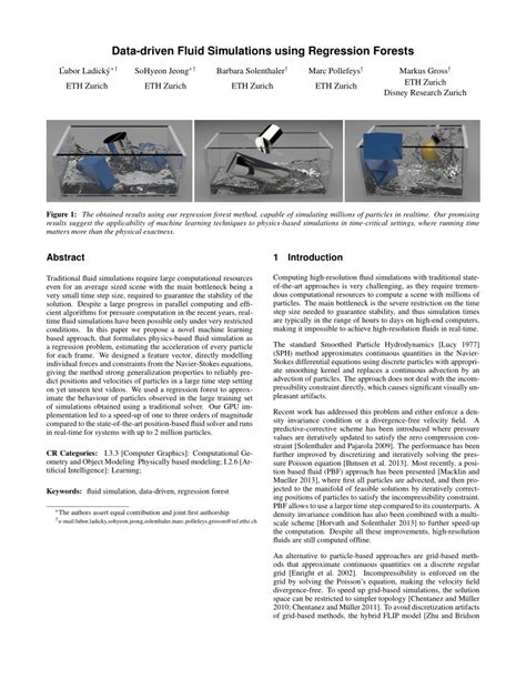 Data Driven Fluid Simulations Using Regression Forests