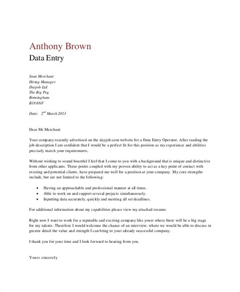 Data Entry Cover Letter Template