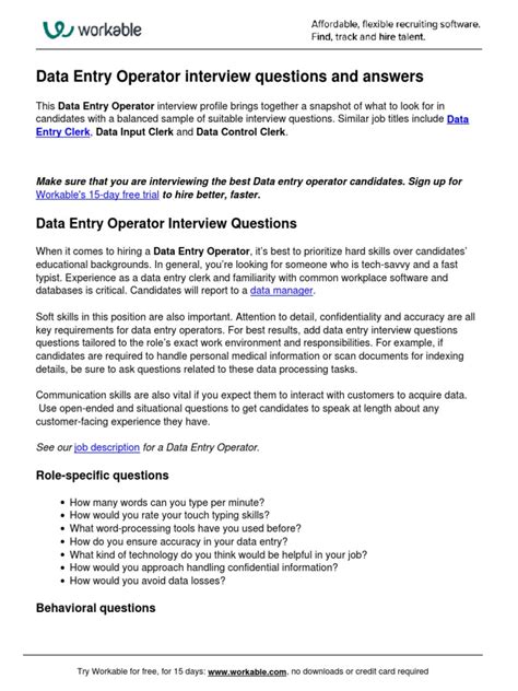 Data Entry Interview Questions And Answers
