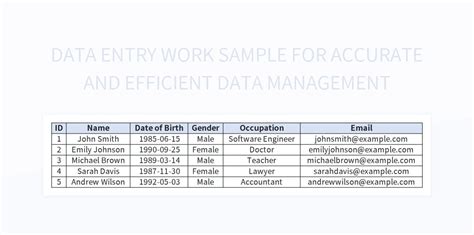 Data Entry Practice Work