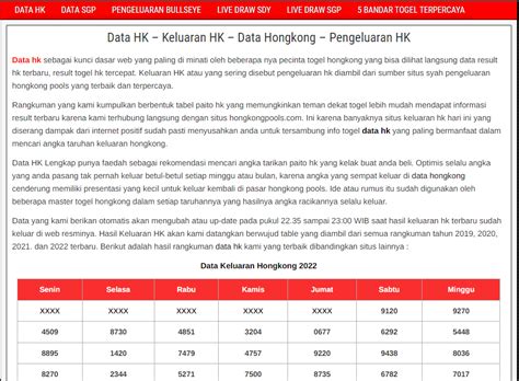 DATA HK 2023 LENGKAP 😋 Keluaran HK | Togel Hongkong | Data HK Prize | Pengeluaran HK