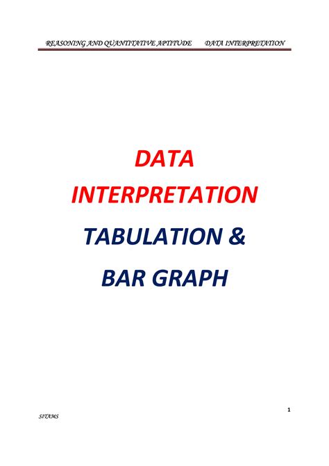 Data Interpretation Tabulation Bar Graph