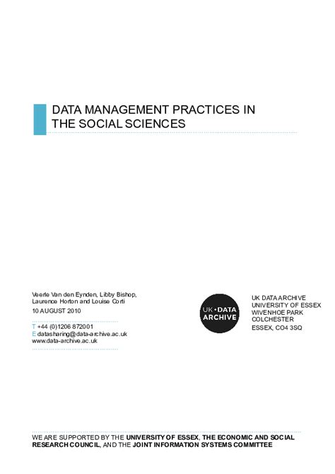 data management practices in the social sciences