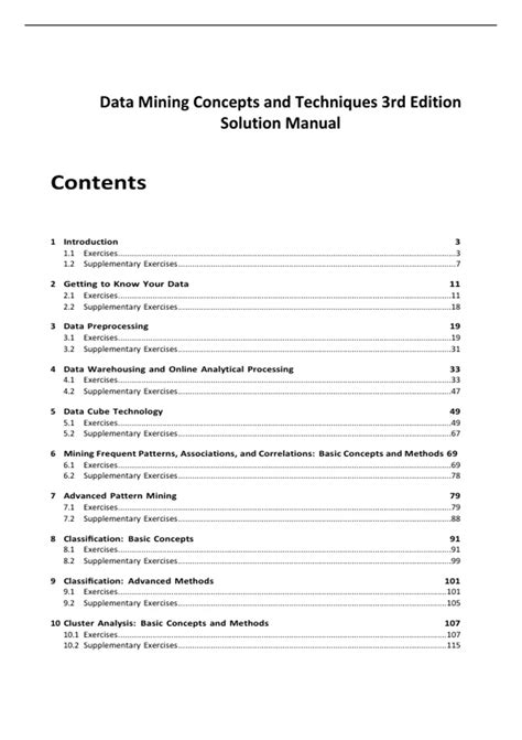 Data Mining Concepts Techniques Solution 3rd Edition