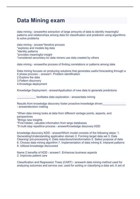 data mining exam answer