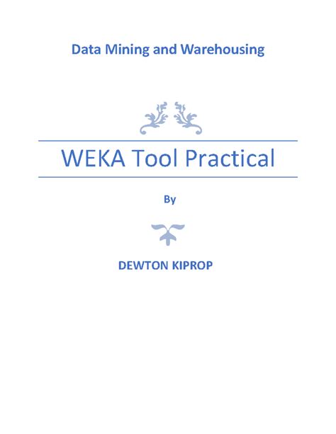 Data Mining Practical Weka Computing Science And