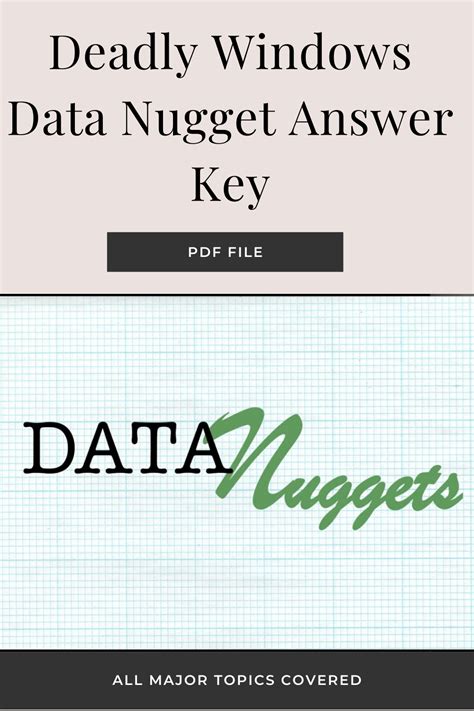 Data Nuggets Deadly Windows Answer Key