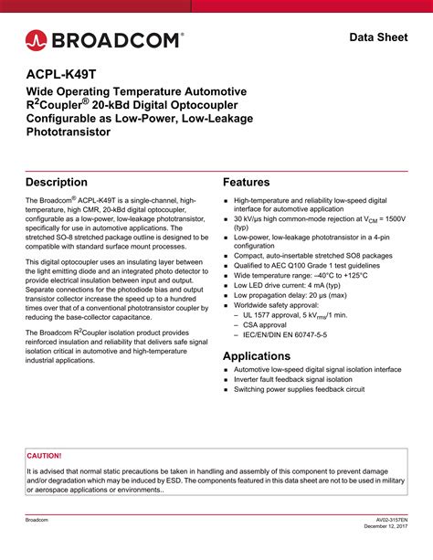 Data Sheet Broadcom