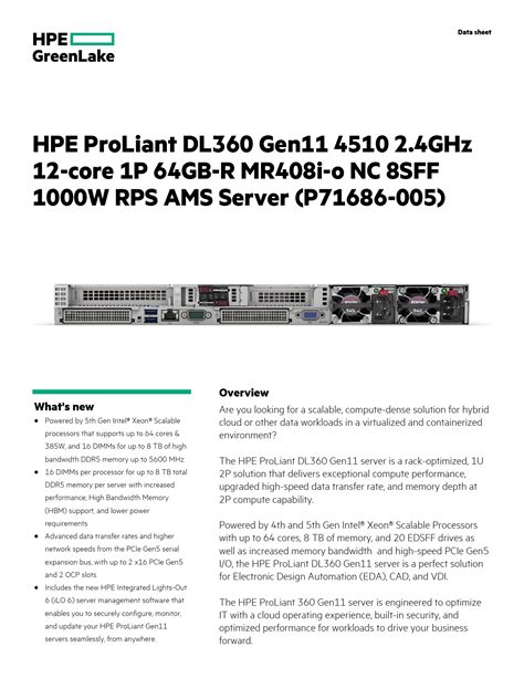 Data Sheet Hp Proliant Dl360 Gen9 Server Zones Inc