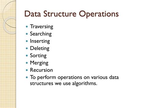 Data Structure Operations