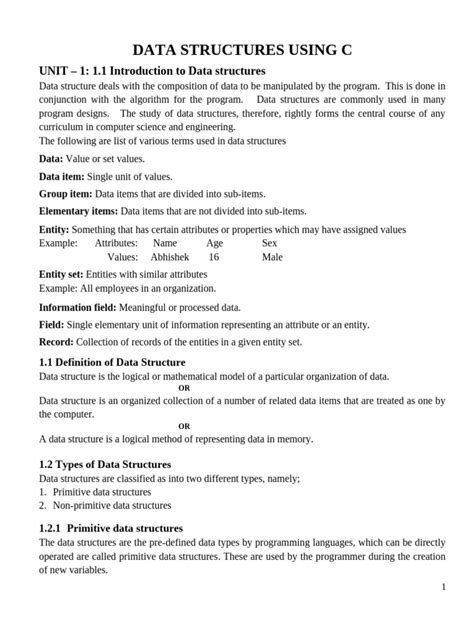 Data Structure Using C Pdf