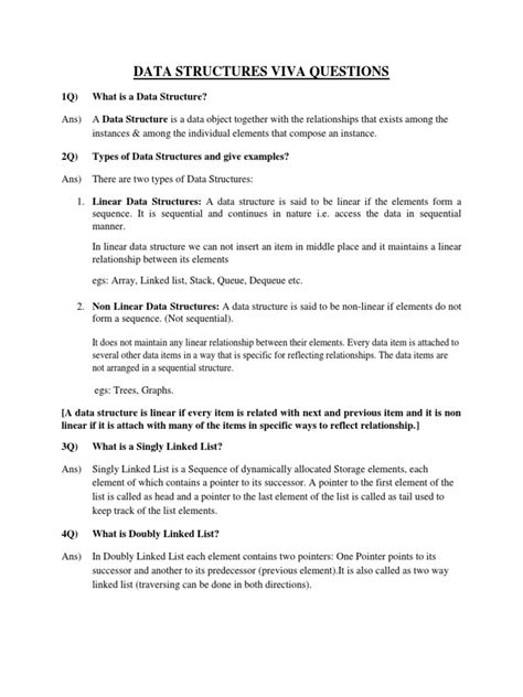 Data Structure Viva Questions