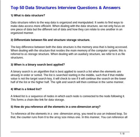 Data Structures Interview Questions Answers