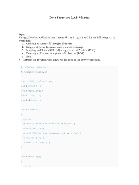Data Structures Lab Manual