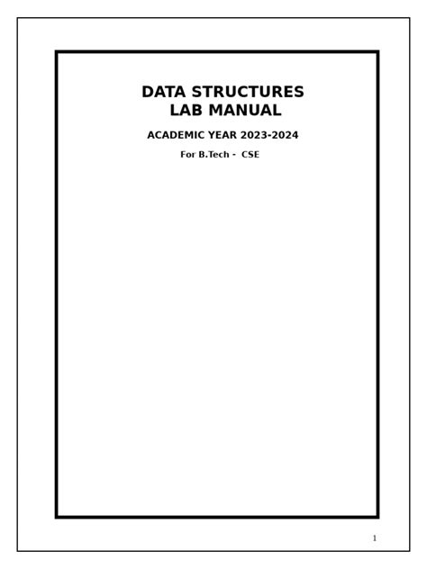 Data Structures Lab Manual For Diploma Course