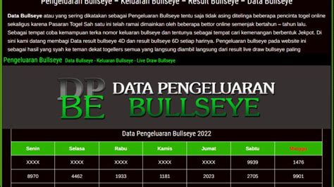 DATA TOGEL BULSEYE 🎄 Kpktoto : Situs Sentral Beli Tiket Nomor Togel Online Bermutu