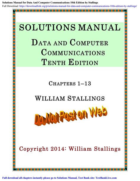 Full Download Data And Computer Communications 9Th Edition Solution Manual Pdf 