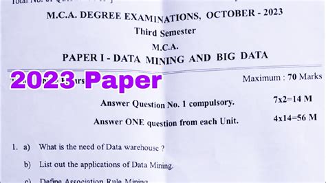Read Online Data Mining Question Paper For Mca 