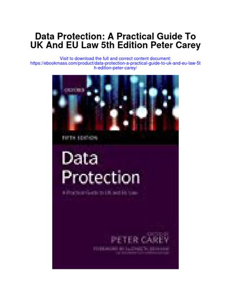 Read Online Data Protection A Practical Guide To Uk And Eu Law 