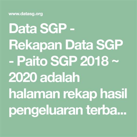 DATA SGP REKAPAN - Data HK: Togel Hongkong Hari Ini Keluaran HK Pengeluaran HK 2024